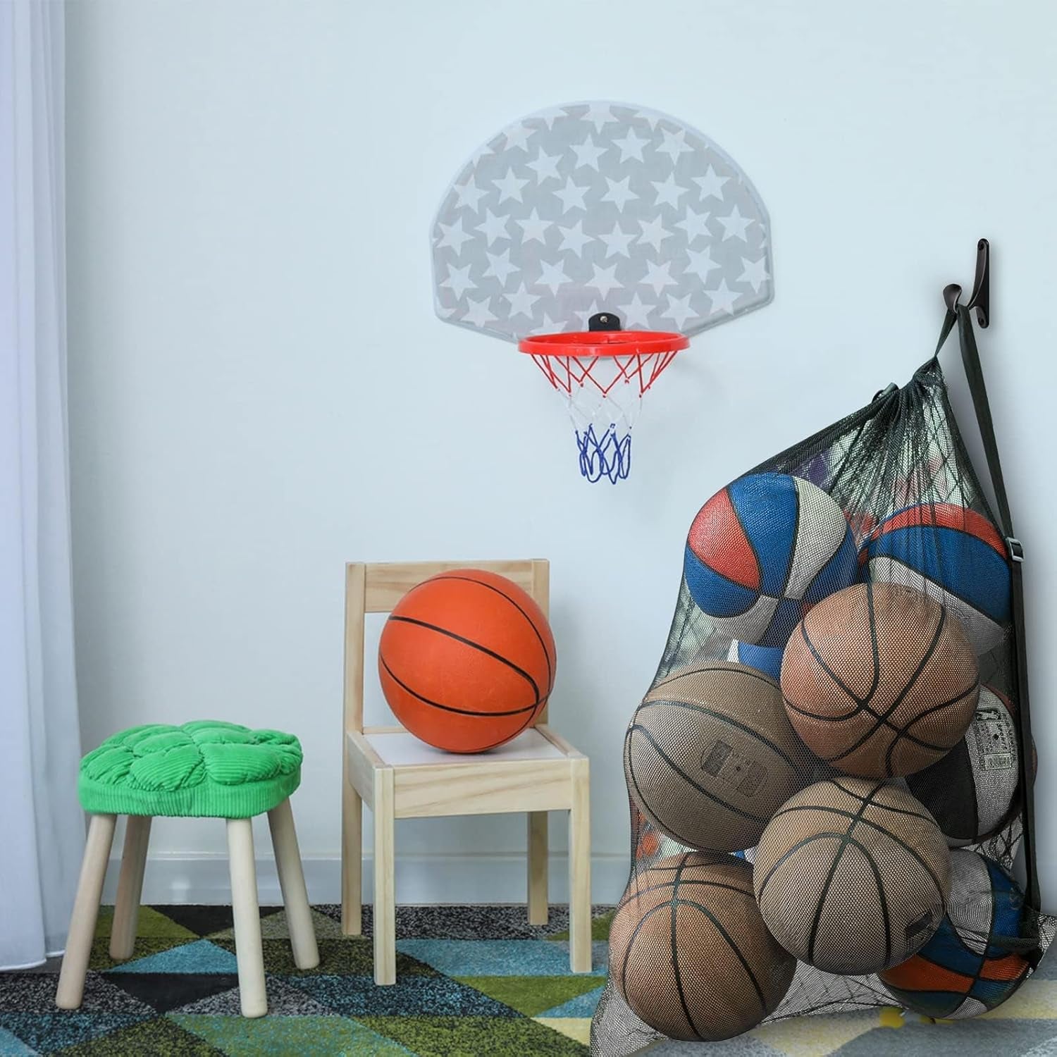 Mesh Bag Durable Mesh Drawstring Bag Gym Sports Equipment Bag Large Mesh Net Bag