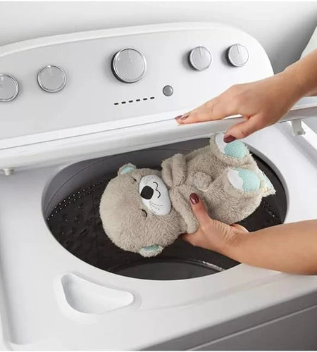 Fisher-Price Sound Machine Soothe 'N Snuggle Otter Portable Plush Baby Toy with Sensory Details Music Lights & Rhythmic Breathing Motion