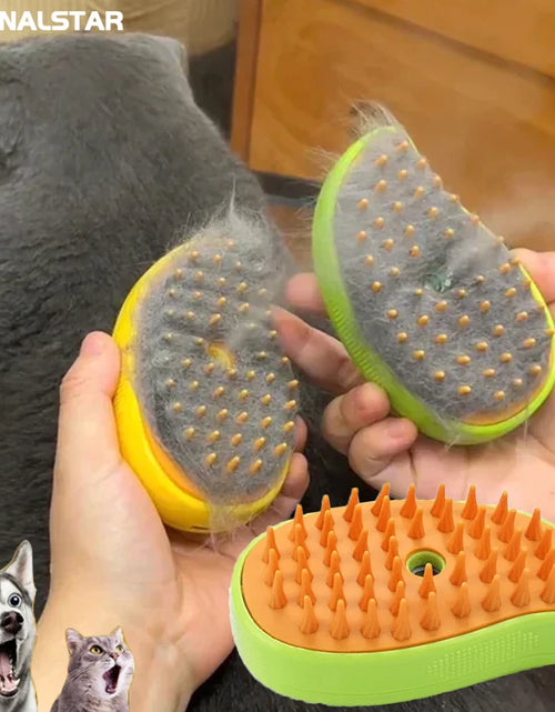 Load image into Gallery viewer, Cat Dog Steamy Brush Steam Brush Electric Sprayer for Massage Pet Grooming Tool Shedding 3 in 1 Electric Sprays Massage Combs
