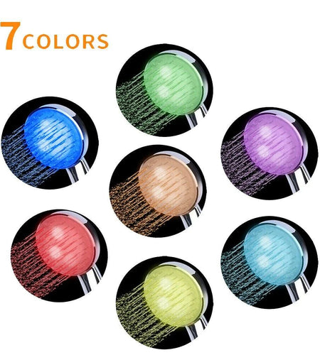 Handheld 7 Color Changing LED Light Water Bath Home Bathroom Shower Head Glow