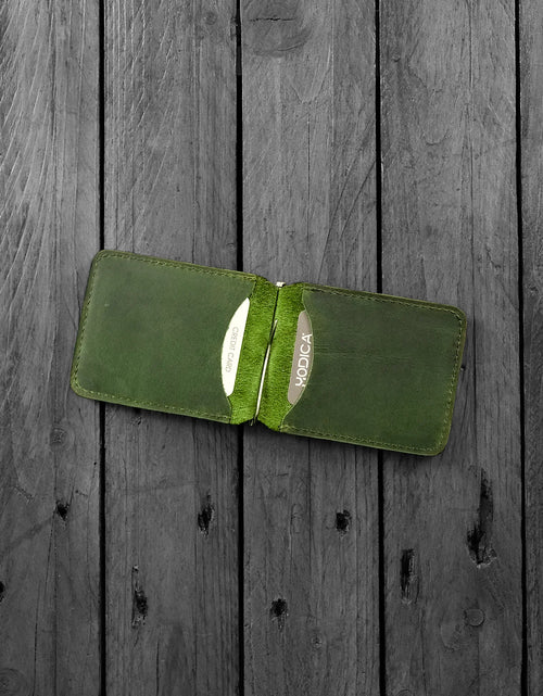 Load image into Gallery viewer, Hodica Larga - Genuine Leather Natural Money Clip Wallet

