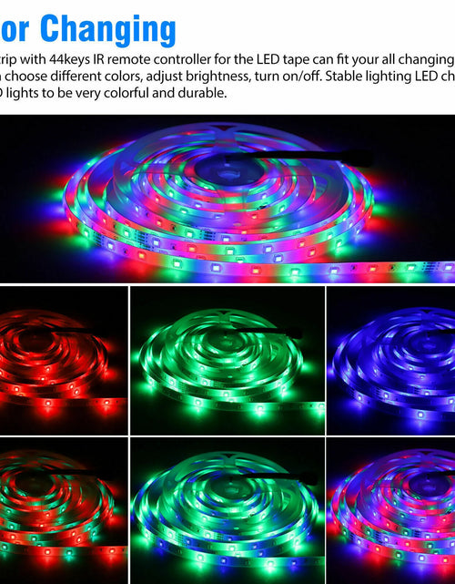 Load image into Gallery viewer, 32FT LED SMD Strip Light Flexible 3528 RGB Remote Fairy Lights Room TV Party Bar
