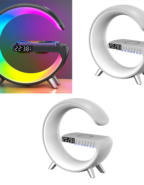 Load image into Gallery viewer, New Intelligent G Shaped LED Lamp Bluetooth Speake Wireless Charger Atmosphere Lamp App Control for Bedroom Home Decor
