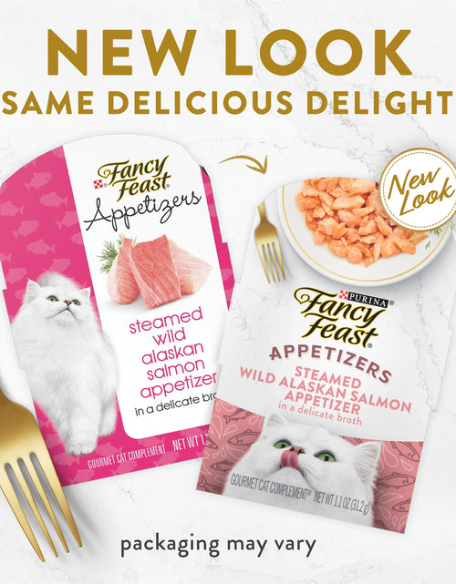 Load image into Gallery viewer, Purina  Appetizers Wet Cat Food, Steamed Alaskan Salmon, 1.1 Oz Trays (10 Pack)

