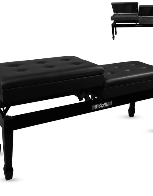 Load image into Gallery viewer, 5CORE Duet Piano Bench W Storage for Two Wooden Adjustable Keyboard Stool - Adults &amp; Kids

