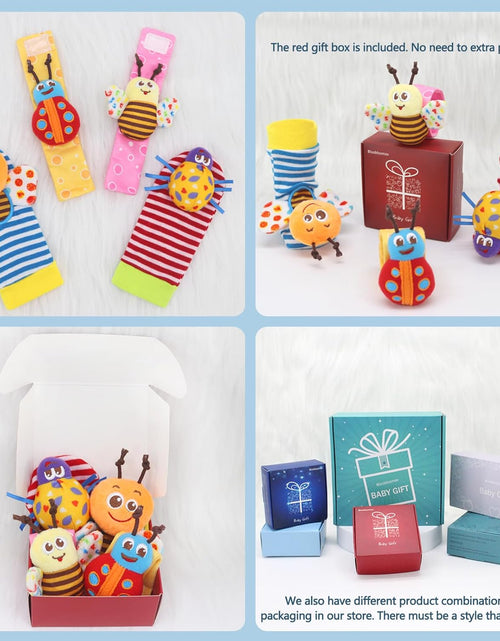 Load image into Gallery viewer, Baby Rattles Toys for 0-12 Month, Infant Girl Boy Toys for Babies 3-6 Months, Newborn Hand &amp; Foot Toys for 0 to 9 Months, Baby Shower Gifts Set with Wrist Rattle Socks
