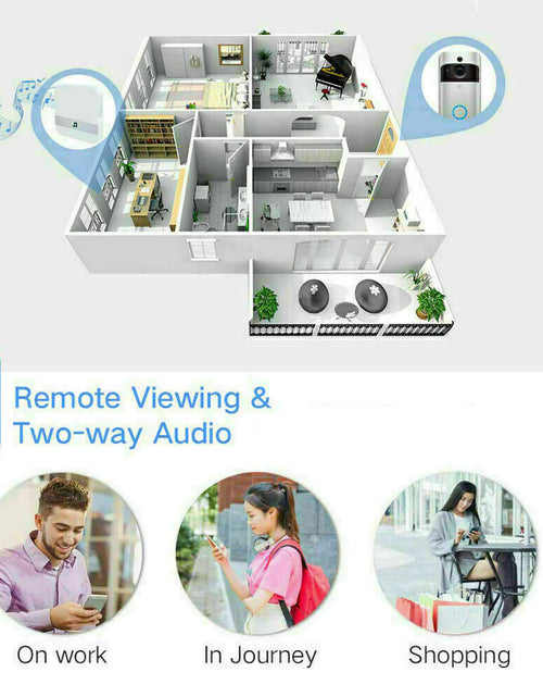 Load image into Gallery viewer, Wifi Ring Doorbell 1080P HD Security Camera Wireless Door Bell Camera with Chime
