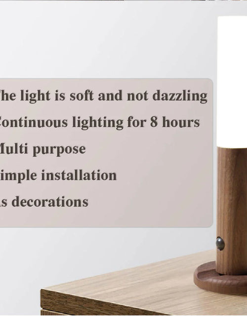 Load image into Gallery viewer, Auto LED USB Magnetic Wood Wireless Night Light Corridors Porch Lights PIR Motion Sensor Wall Light Cabinet Lamp
