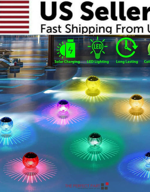 Load image into Gallery viewer, Outdoor Solar LED Floating Light Garden Pond Pool Lamp Rotating RGB Color Change
