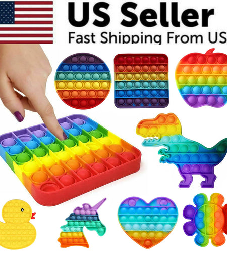 Popit Fidget Toy Push Bubble Sensory Stress Relief Kids Family Games Square Game
