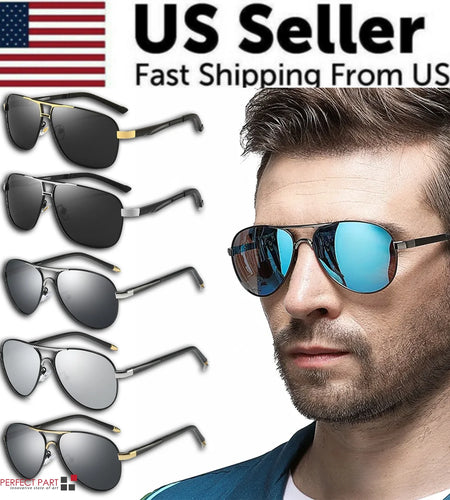 Mens Polarized Pilot Sunglasses Outdoor Driving UV400 Sun Glasses Sport Eyewear