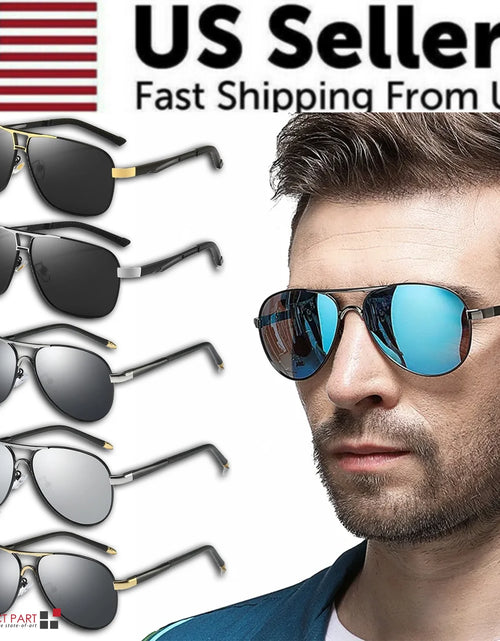 Load image into Gallery viewer, Mens Polarized Pilot Sunglasses Outdoor Driving UV400 Sun Glasses Sport Eyewear
