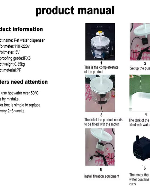 Load image into Gallery viewer, Pets Water Fountain Auto Filter USB Electric Mute Cat Drinker Bowl 1200Ml Recirculate Filtring Drinker for Cats Water Dispenser
