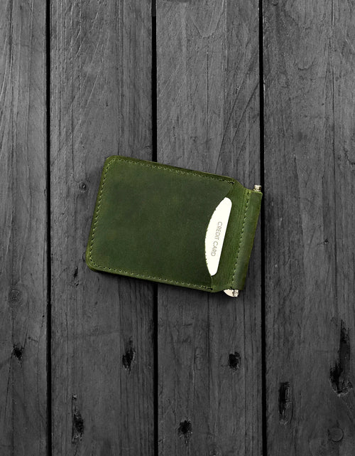 Load image into Gallery viewer, Hodica Larga - Genuine Leather Natural Money Clip Wallet
