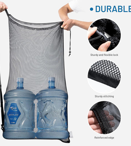 Mesh Bag Durable Mesh Drawstring Bag Gym Sports Equipment Bag Large Mesh Net Bag