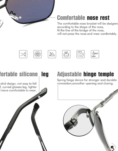 Load image into Gallery viewer, Mens Polarized Pilot Sunglasses Outdoor Driving UV400 Sun Glasses Sport Eyewear
