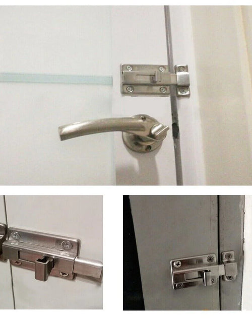 Load image into Gallery viewer, 2Pcs Stainless Steel Latch Sliding Silver Doors Lock Keyless Door Bolt for Doors
