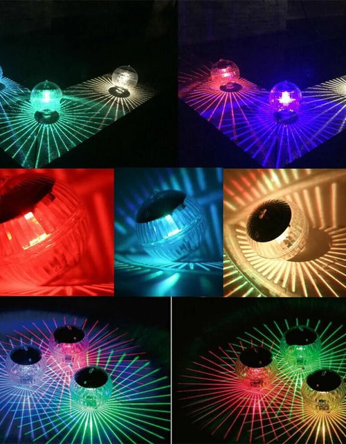 Load image into Gallery viewer, Outdoor Solar LED Floating Light Garden Pond Pool Lamp Rotating RGB Color Change
