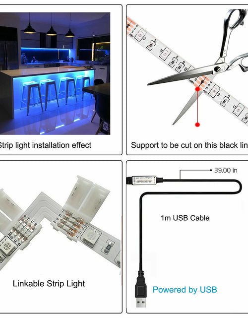 Load image into Gallery viewer, 5V USB LED Strip Lights TV Back Light 5050 RGB Colour Changing with 24Key Remote
