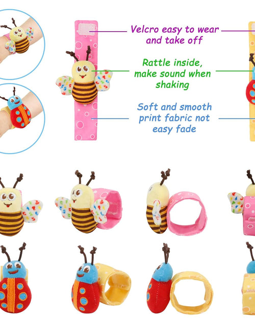 Load image into Gallery viewer, Baby Rattles Toys for 0-12 Month, Infant Girl Boy Toys for Babies 3-6 Months, Newborn Hand &amp; Foot Toys for 0 to 9 Months, Baby Shower Gifts Set with Wrist Rattle Socks
