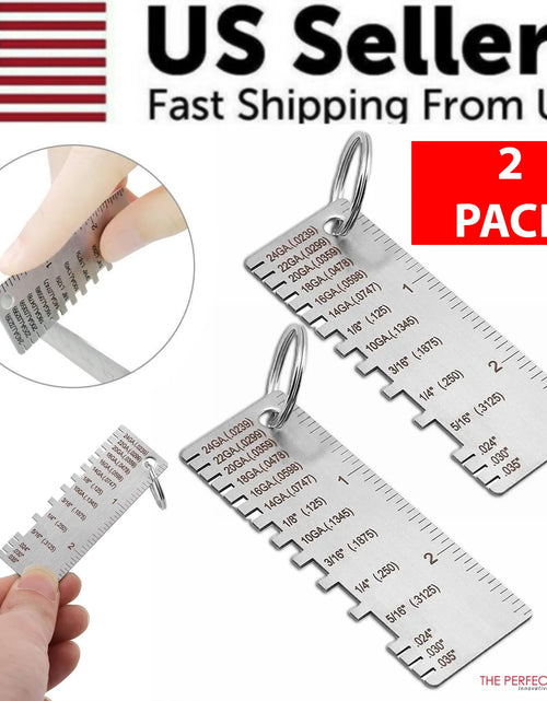 Load image into Gallery viewer, 2PCS Thickness Gage Sheet Metal Gauge Measuring Tool Wire Gauge Stainless Steel
