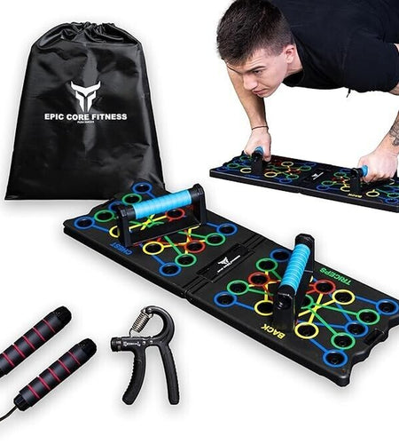 Push up Board Fitness System - Epic CORE. Jump Rope and Hand Strength. Brand New