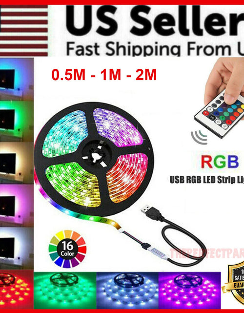 Load image into Gallery viewer, 5V USB LED Strip Lights TV Back Light 5050 RGB Colour Changing with 24Key Remote
