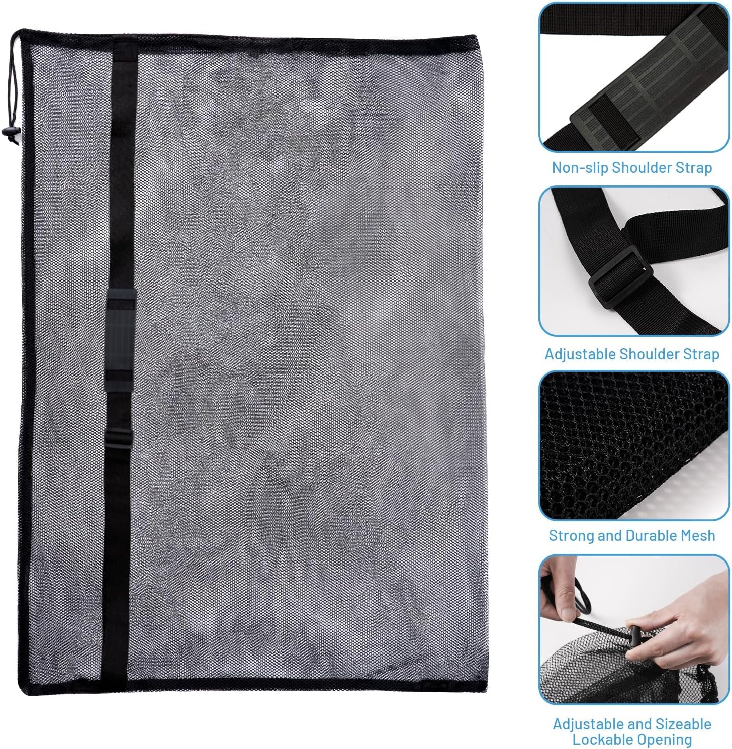 Mesh Bag Durable Mesh Drawstring Bag Gym Sports Equipment Bag Large Mesh Net Bag