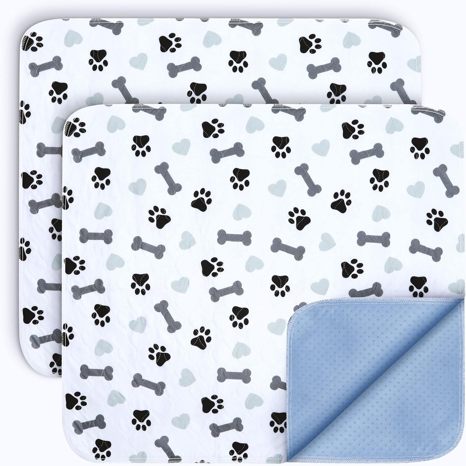 Washable Pee Pads for Dogs - Waterproof Reusable Puppy Pads with Anti-Slip Backing, Pet Training Pad for Puppy Playpen, Crate, Whelping Box, Potty Training (Pack of 6 - 30X34)