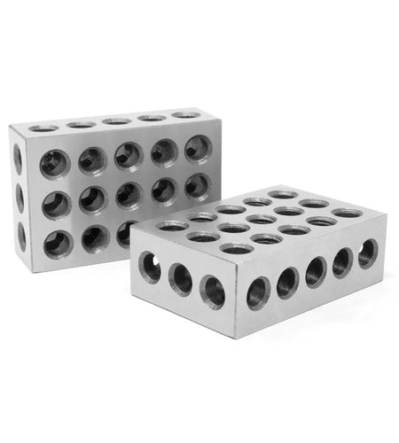 25 X 50 X 75 Mm Steel-Hardened Metric Precision 123 Blocks, Two Pack