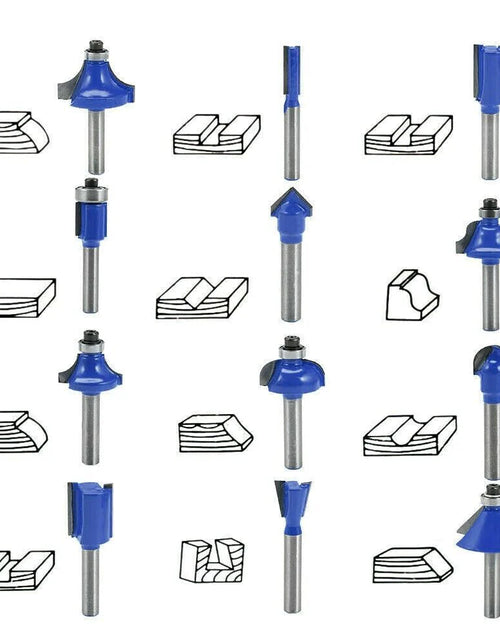 Load image into Gallery viewer, 15Pcs Carbon Milling Cutter Router Bit Set Tungsten Carbide Router 1/4&quot; Shank US
