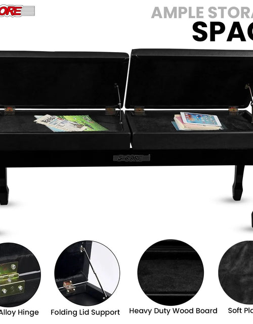 Load image into Gallery viewer, 5CORE Duet Piano Bench W Storage for Two Wooden Adjustable Keyboard Stool - Adults &amp; Kids
