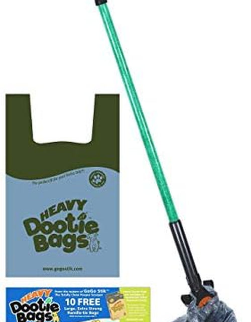 Load image into Gallery viewer, HEAVY Dootie Bags® VERY LARGE Dog and Cat Waste Poop Bags. 100 Count Strong Multi-Use, Leakproof with EZ Tie Handles and Gussets. Made with Corn Starch. Fits  and Swivel Bin Pooper Scoopers.
