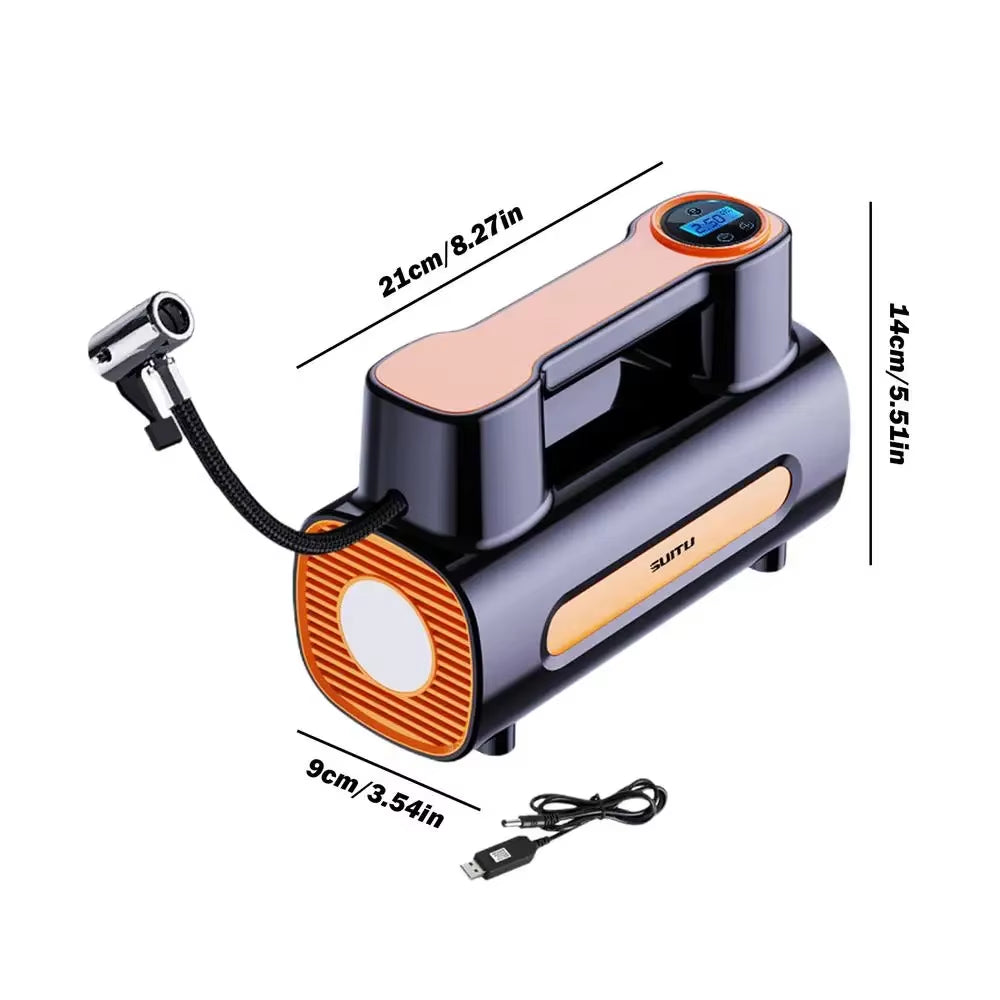 Portable Electric Inflator Car Compressor Air Pump with LED Light Portable Compressor for Car Tire Inflator Car Tire Inflator