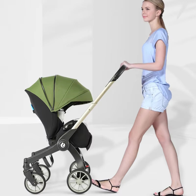 New Baby Stroller 4In1 Multifunctional Newborn Baby Carriage 3In1 Stroller Foldable Basket Type Seat