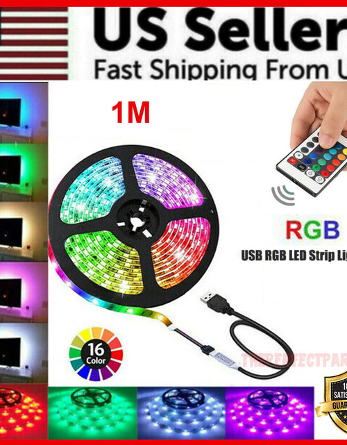 Load image into Gallery viewer, 5V USB LED Strip Lights TV Back Light 5050 RGB Colour Changing with 24Key Remote
