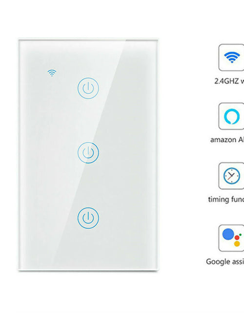 Load image into Gallery viewer, 1/2/3/4 Gang Wifi Smart Wall Touch Light Switch Glass Panel for Alexa/Google APP
