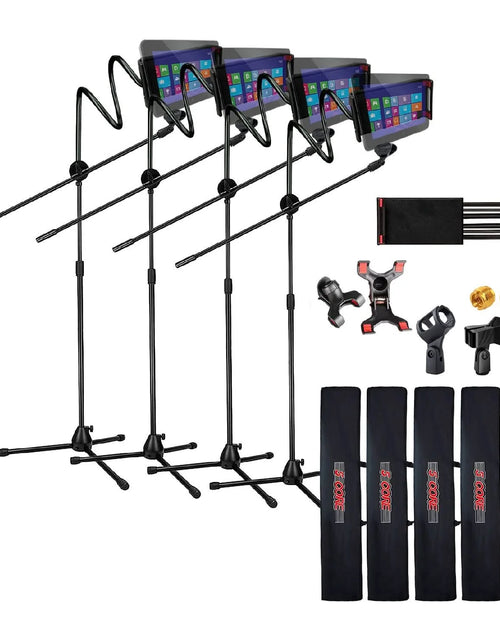 Load image into Gallery viewer, 5 Core Tripod Mic Stand W Phone Holder Height Adjustable Microphone Mount Stands
