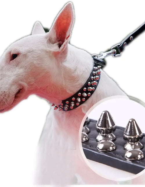 Load image into Gallery viewer, Spiked Studded Leather Dog Collar Rivets Pet Small Large Cat Pit Bull Adjustable
