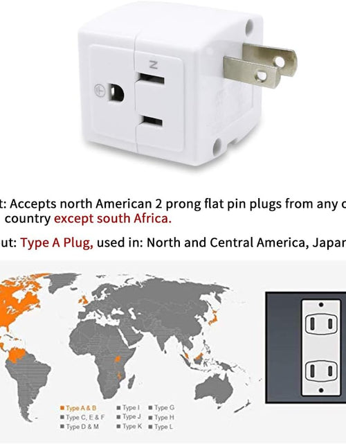 Load image into Gallery viewer, Adapter Outlet Extender, 2-Prong to 3-Prong Mini Wall Plug, Multi Outlet Splitter with 3 Outlets
