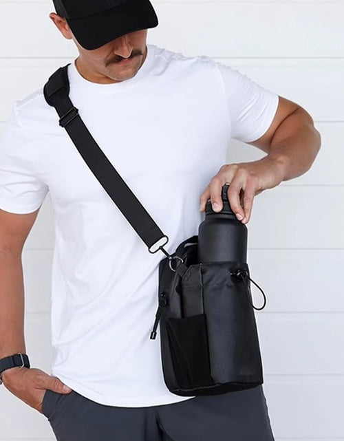 Load image into Gallery viewer, Magnetic Gym Sling Bag Water Bottle &amp; Phone Holder Waterproof Crossbody Bag for Outdoor Sports Travel Fitness Accessories
