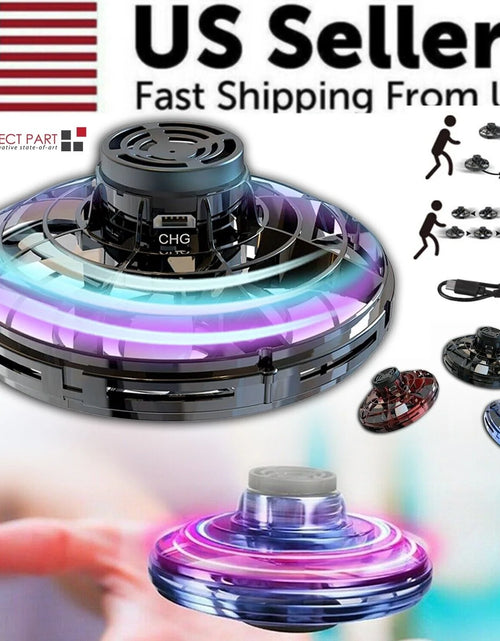 Load image into Gallery viewer, Flying Fidget Spinner Drone Ball UFO Stress Focus Hand Fun Toy LED Kids &amp; Adults
