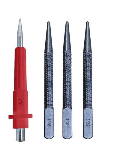4 Piece Nail Setter & Center Punch Set 4" Wood Metal Super Impact Resistance USA