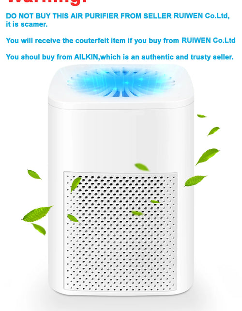 Load image into Gallery viewer, Air Purifiers for Allergies and Asthma, Ailkin Air Cleaner for Home,Bedroom,Allergy,Dust,Pets,Office,Small Room,Mini Portable Desktop Air Purifier for Smoke Odor
