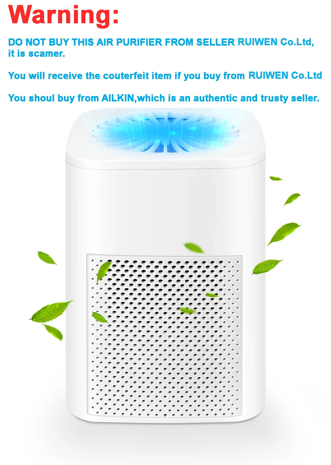 Air Purifiers for Allergies and Asthma, Ailkin Air Cleaner for Home,Bedroom,Allergy,Dust,Pets,Office,Small Room,Mini Portable Desktop Air Purifier for Smoke Odor