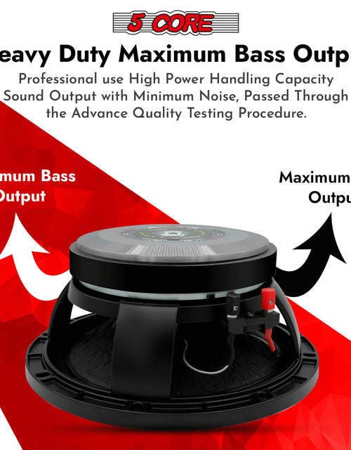 Load image into Gallery viewer, 5 CORE 10 Inch Subwoofer Speaker 600W Max 8 Ohm Full Range Replacement DJ Bass Loudspeaker
