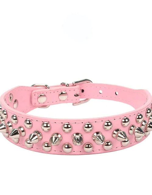 Load image into Gallery viewer, Spiked Studded Leather Dog Collar Rivets Pet Small Large Cat Pit Bull Adjustable
