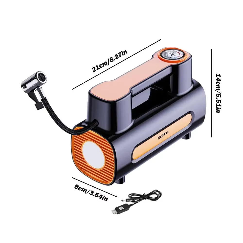 Portable Electric Inflator Car Compressor Air Pump with LED Light Portable Compressor for Car Tire Inflator Car Tire Inflator
