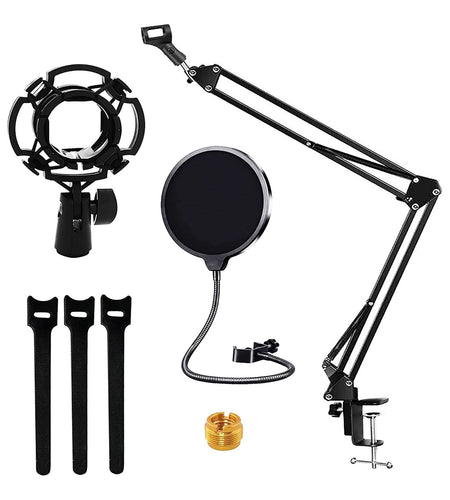 5Core Microphone Stand Suspension Desk Scissor Boom Arm W Shock Mount Pop Filter