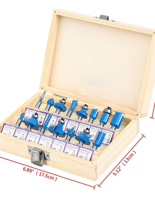Load image into Gallery viewer, 15Pcs Carbon Milling Cutter Router Bit Set Tungsten Carbide Router 1/4&quot; Shank US
